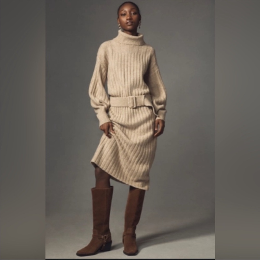 NWT Anthropologie Belted Sweater Dress